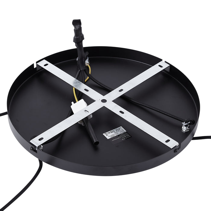 QAZQA Retro hanglamp zwart met oranje glas 3-lichts - Denise