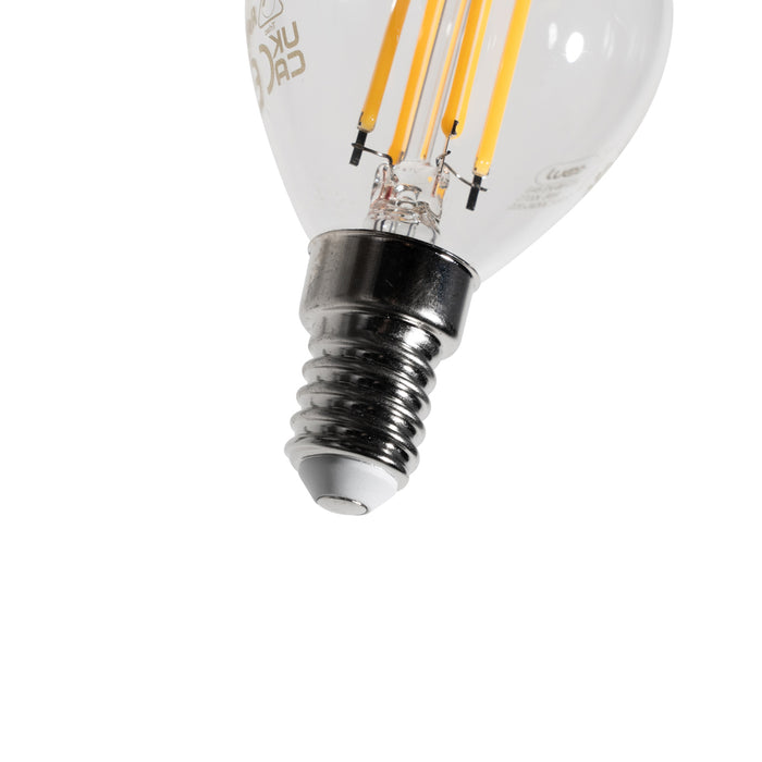 LUEDD Set van 5 E14 dimbare LED lampen filament G45 helder 4W 470 lm
