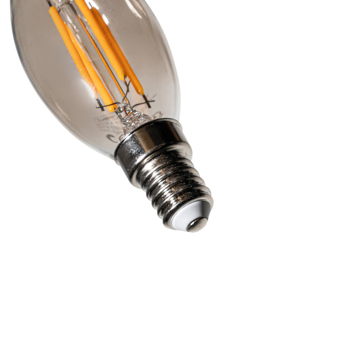 LUEDD Set van 5 E14 dimbare LED lampen BXS35 smoke 4W 300 lm 2200K