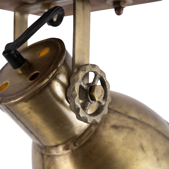 QAZQA Smart plafondspot brons met hout 18 cm incl. Wifi A60 - Mangoes