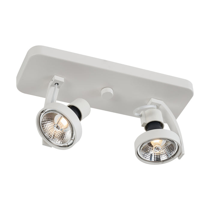 QAZQA Design plafondspot wit GU10 70mm 2-lichts draai- en kantelbaar