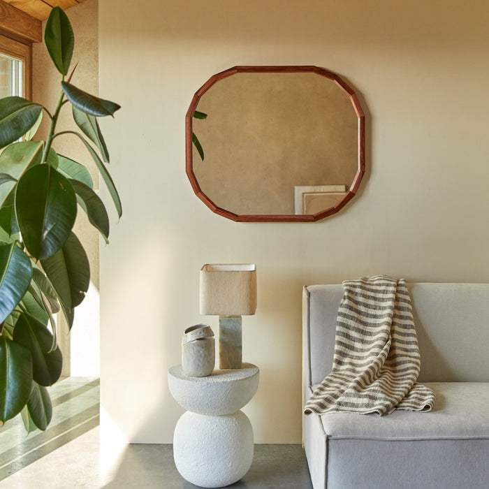 Tikamoon - Decoratieve spiegel in massief palissanderhout 80x70 cm Ja…