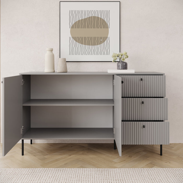 Meubella - Dressoir Ilux - Grijs - 156 cm