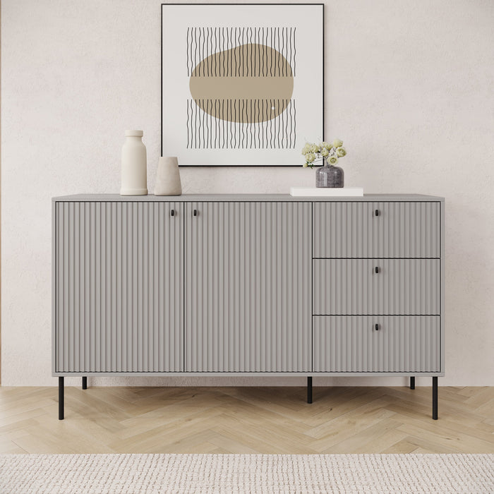 Meubella - Dressoir Ilux - Grijs - 156 cm