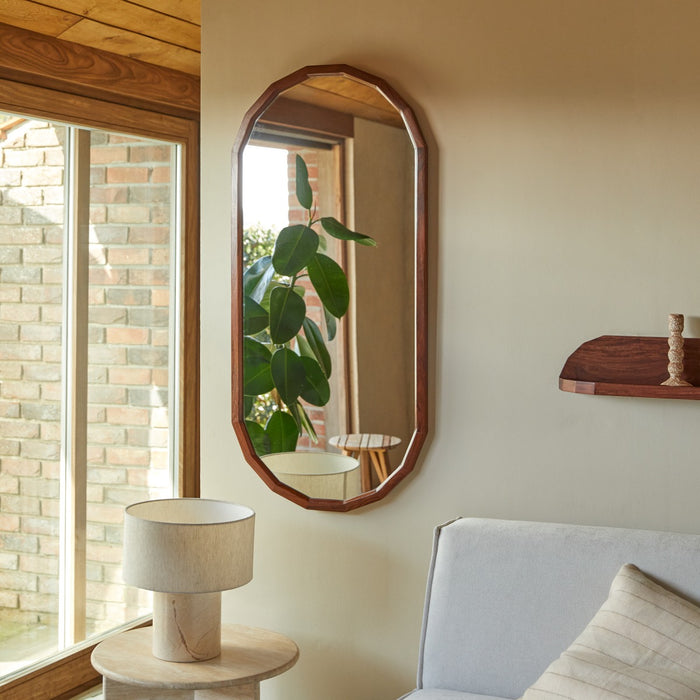 Tikamoon - Decoratieve spiegel in massief palissanderhout 120x56 cm J…