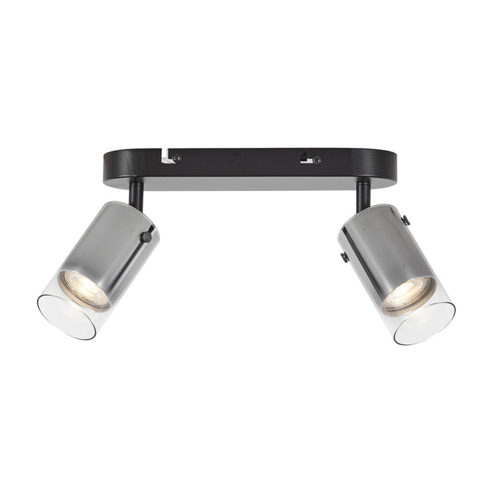 QAZQA Moderne plafondspot gunmetal 2-lichts draai- en verstelbaar -