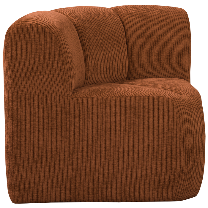 WOOOD Mojo Eetbankje Hoek Met Rugleuning - Ribstof - Roestbruin