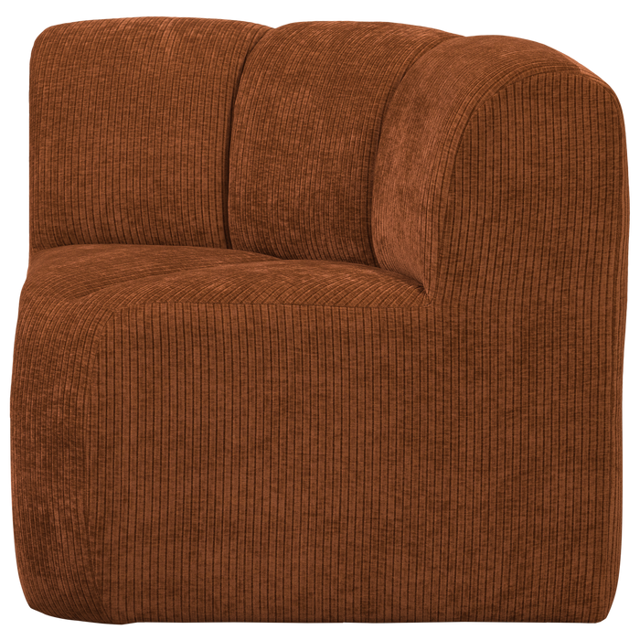 WOOOD Mojo Eetbankje Hoek Met Rugleuning - Ribstof - Roestbruin