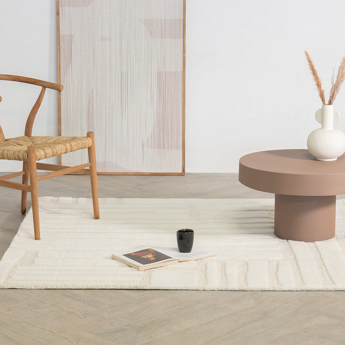 Giga Meubel - Vloerkleed Rechthoek - Beige Wol - 200x300x2cm - Novi