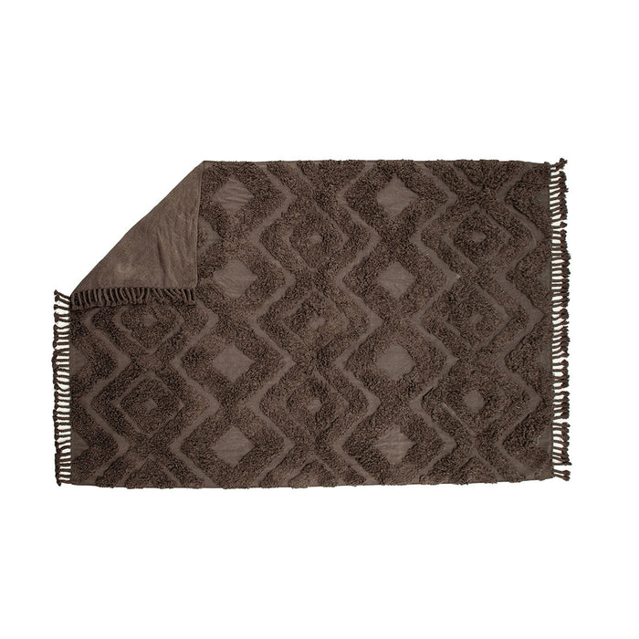 Hioshop Hilma vloerkleed 350x250cm bruin.