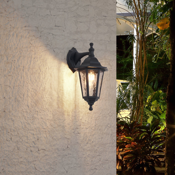 QAZQA Klassieke buiten wandlamp zwart IP44 - New Haven Hammered