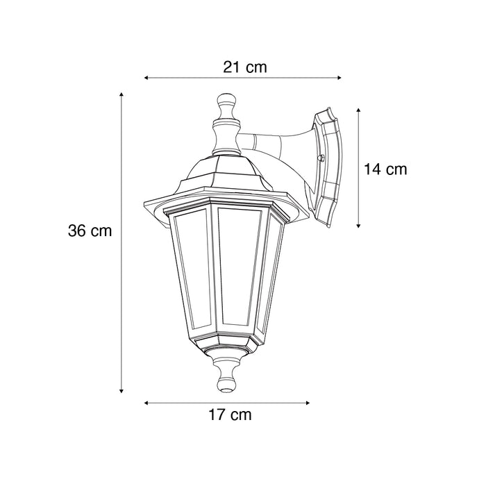 QAZQA Klassieke buiten wandlamp zwart IP44 - New Haven Hammered