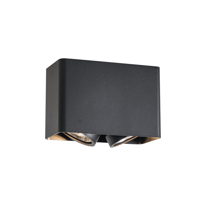 QAZQA Design opbouwspot zwart GU10 70mm 2-lichts draai- en kantelbaar