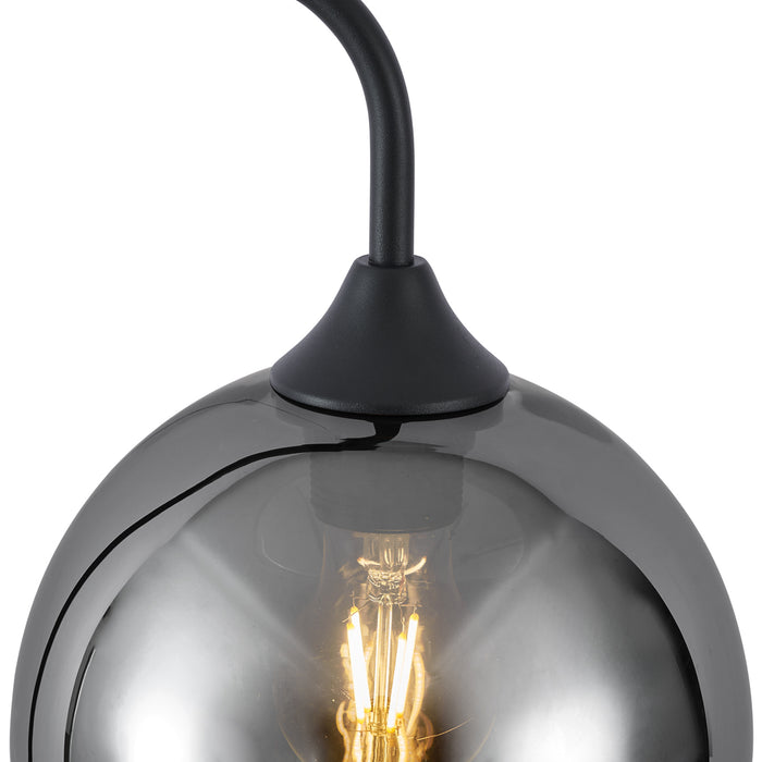 QAZQA Art Deco vloerlamp zwart met smoke glas - Sandra