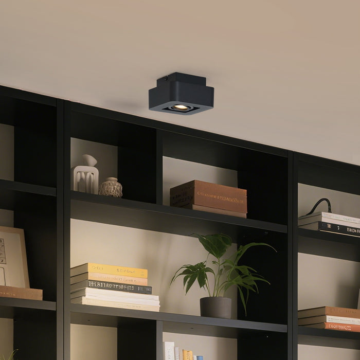 QAZQA Afgeronde opbouwspot zwart draai- en kantelbaar - Dox