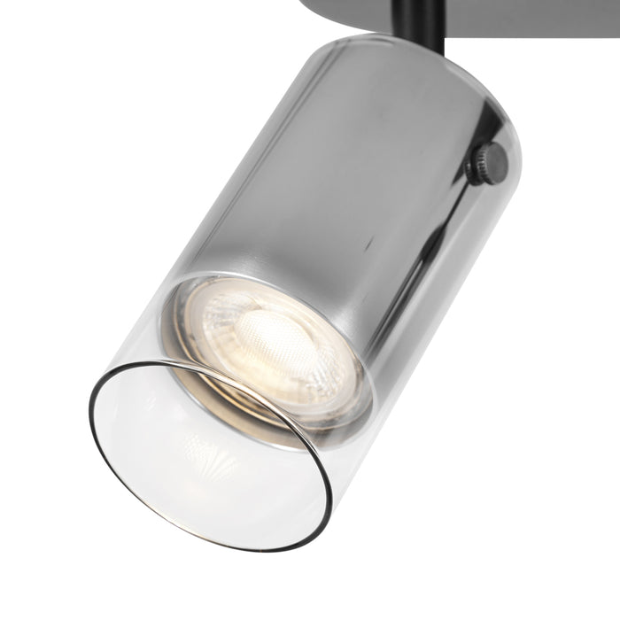 QAZQA Moderne plafondspot gunmetal 3-lichts draai- en verstelbaar -