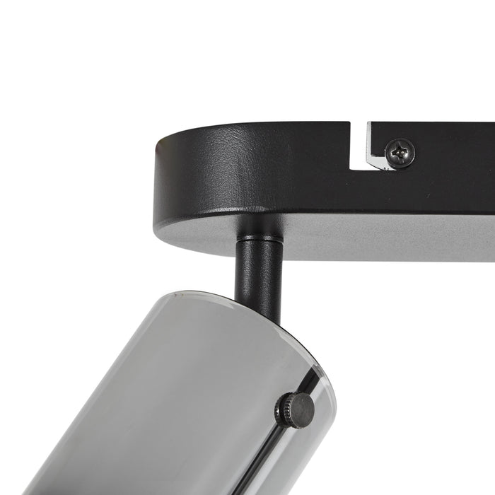 QAZQA Moderne plafondspot gunmetal 3-lichts draai- en verstelbaar -