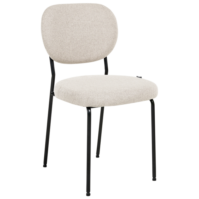 Beliani - LOLETA - Eetkamerstoel set van 2 - Lichtbeige - Stof