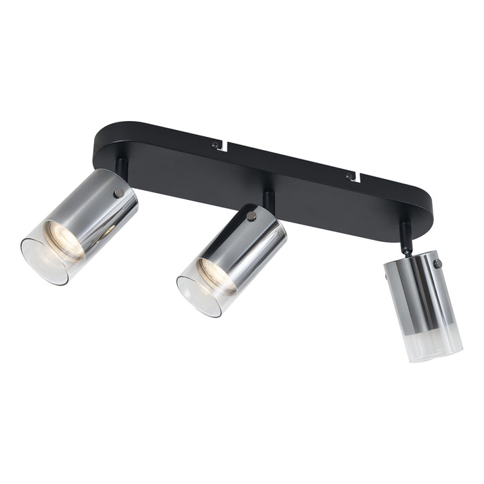 QAZQA Moderne plafondspot gunmetal 3-lichts draai- en verstelbaar -