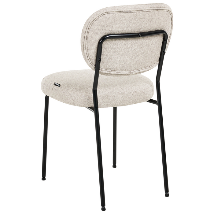 Beliani - LOLETA - Eetkamerstoel set van 2 - Lichtbeige - Stof