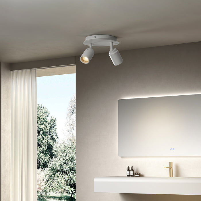 QAZQA Moderne badkamer spot wit 2-lichts IP44 - Ducha