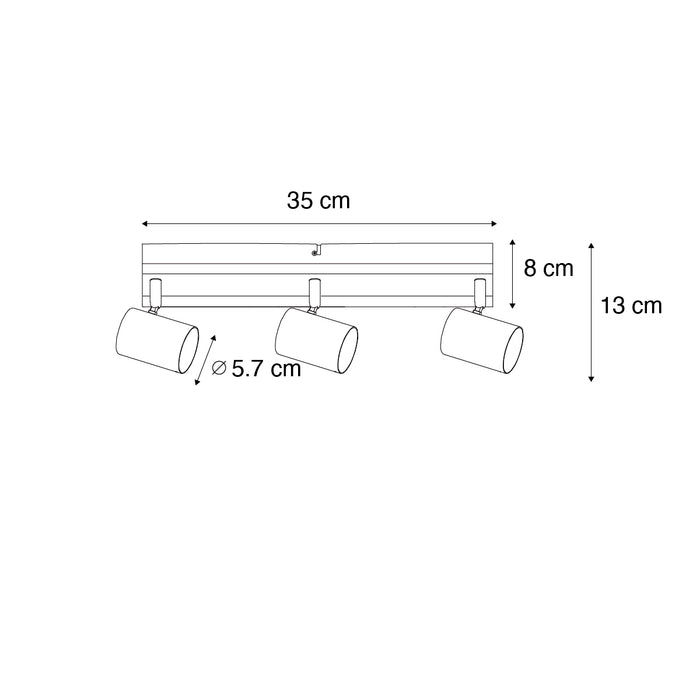 QAZQA Smart plafondspot zwart met hout 3-lichts draai- en kantelbaar