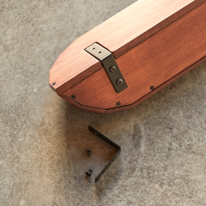 Tikamoon - Badkamerwandplank in massief palissanderhout en groen marm…