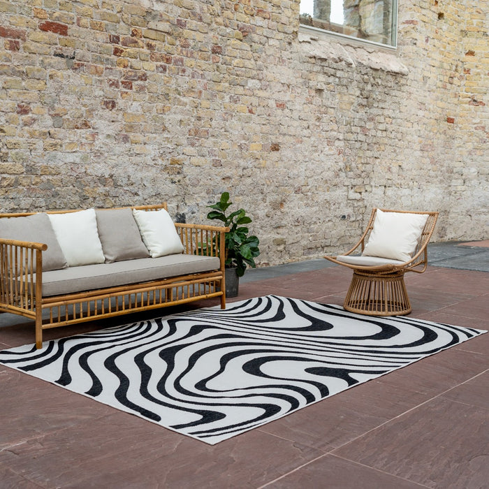 Interieur05 Buitenkleed Swirl Zwart 160 x 230cm