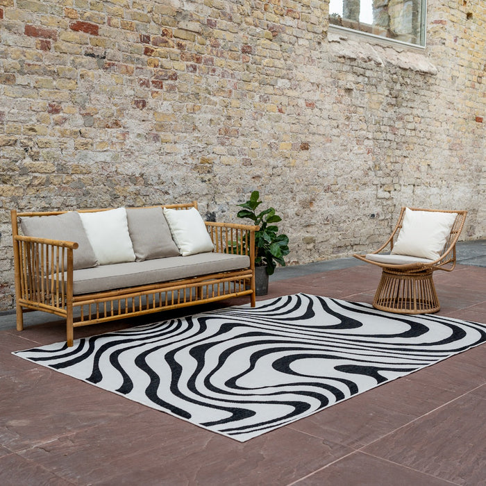 Interieur05 Buitenkleed Swirl Zwart 160 x 230cm