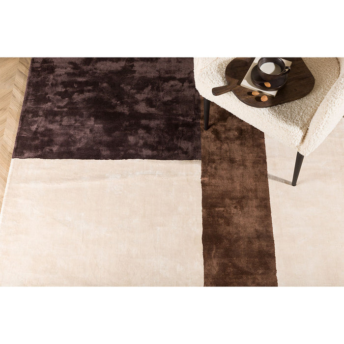 Hioshop Arvid vloerkleed 300x202cm bruin.