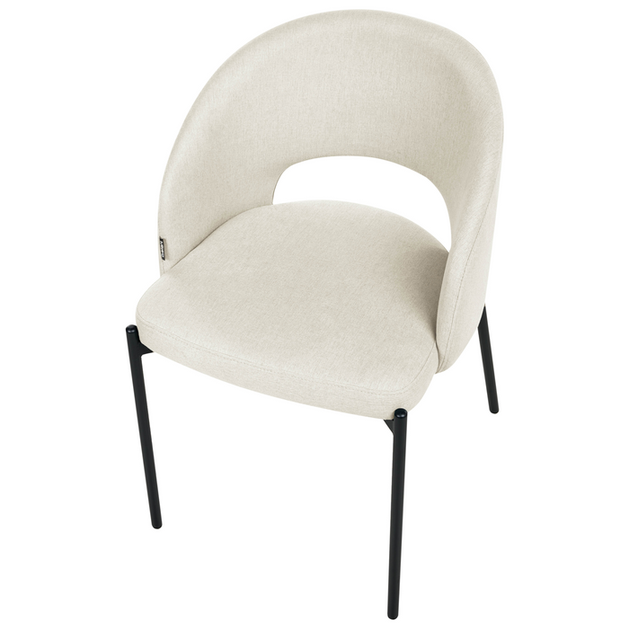 Beliani - PENNY - Eetkamerstoel set van 2 - Lichtbeige - Stof