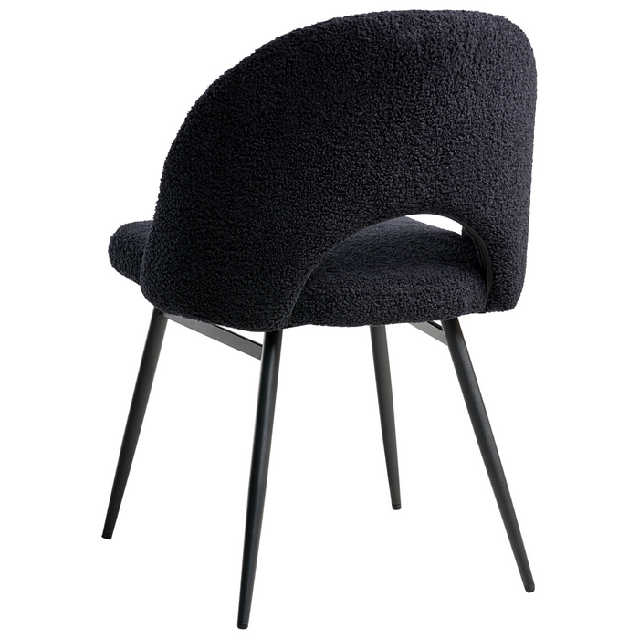 Beliani - ONAGA - Eetkamerstoel set van 2 - Zwart - Bouclé