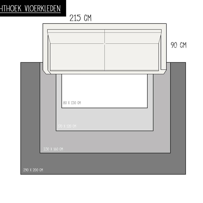 Eva Interior- Jute Vloerkleed Rechthoek Naturel|Wit
