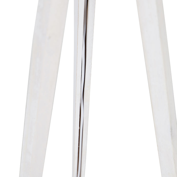 QAZQA Vloerlamp tripod wit met stoffen kap donkerblauw 50cm - Tripod