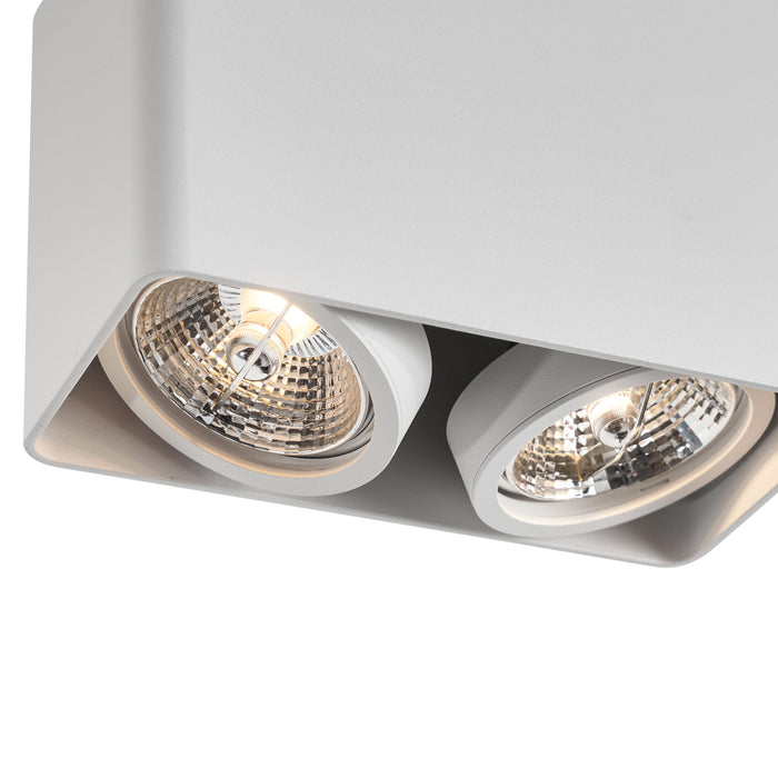 QAZQA Design opbouwspot wit GU10 70mm 2-lichts draai- en kantelbaar -