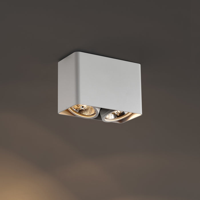 QAZQA Design opbouwspot wit GU10 70mm 2-lichts draai- en kantelbaar -