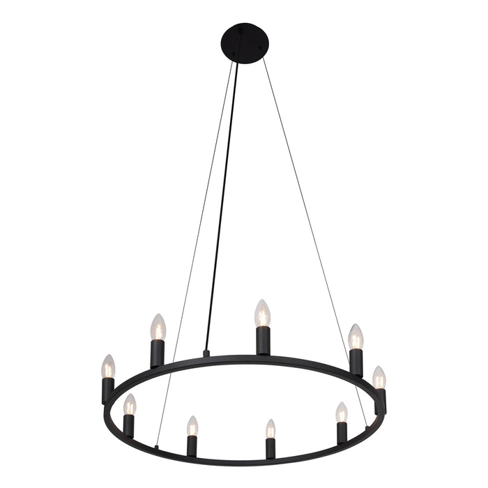 QAZQA Industriële hanglamp zwart 9-lichts - Knight