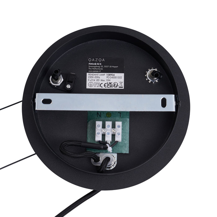 QAZQA Industriële hanglamp zwart 9-lichts - Knight