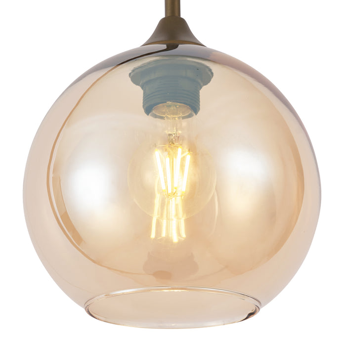 QAZQA Art Deco vloerlamp donker brons met amber glas - Sandra