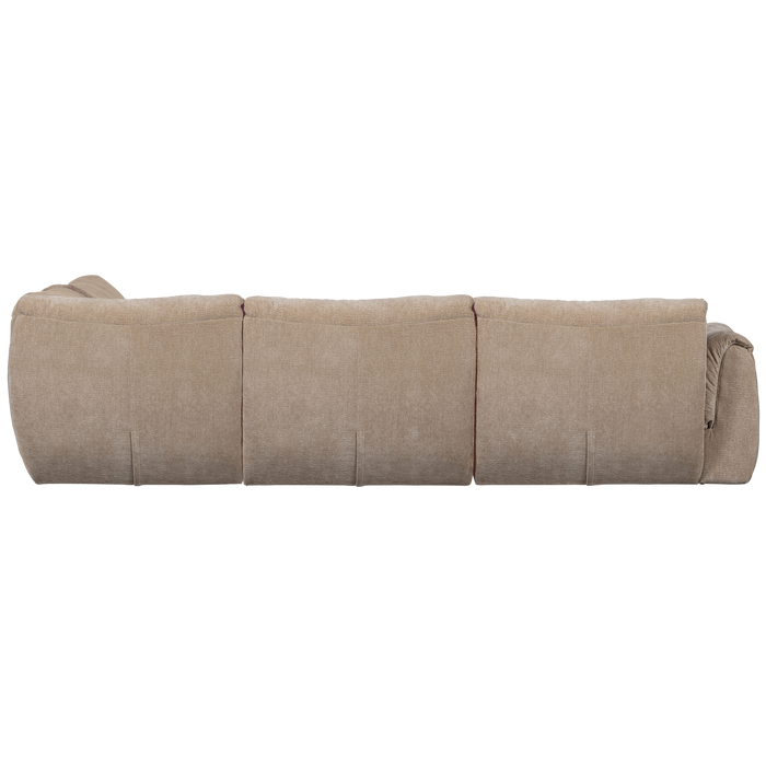 WOOOD Baggy Hoekbank Rechts - 3D Chenille - Zand - 81x396x214