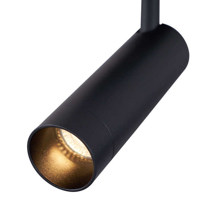 QAZQA Afgerond plafondspot zwart GU10 35mm 3-lichts draai- en