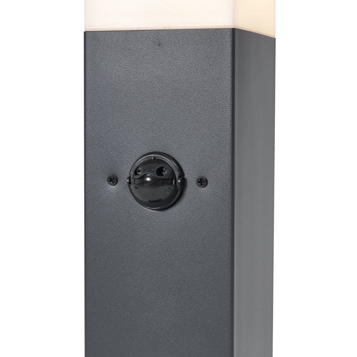 QAZQA Buitenlamp donkergrijs met opaal glas 45cm IP44 met stopcontact