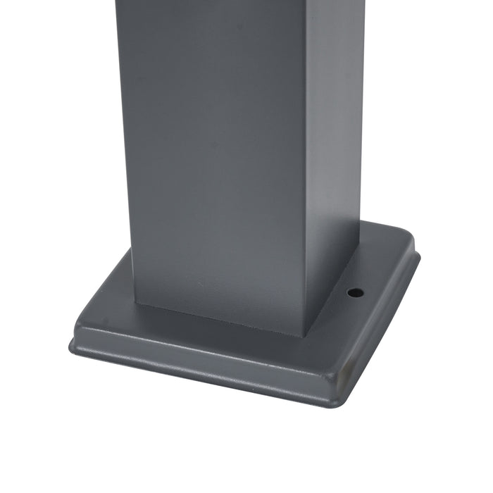 QAZQA Buitenlamp donkergrijs met opaal glas 45cm IP44 met stopcontact