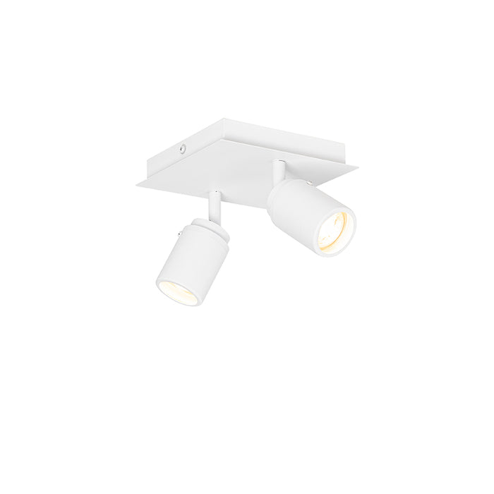 QAZQA Smart badkamer spot wit vierkant 2-lichts IP44 incl. 2 Wifi