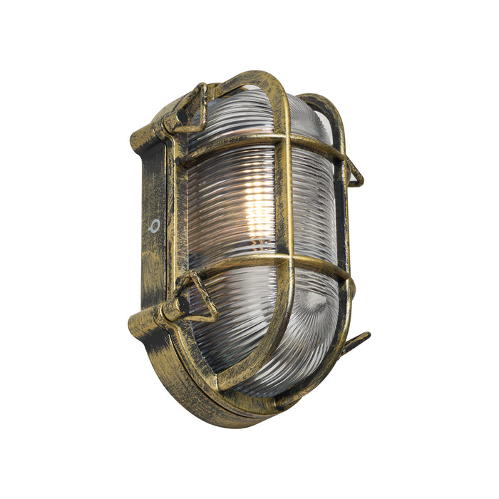 QAZQA Buiten wand- en plafondlamp antiek goud ovaal IP44 - Noutica