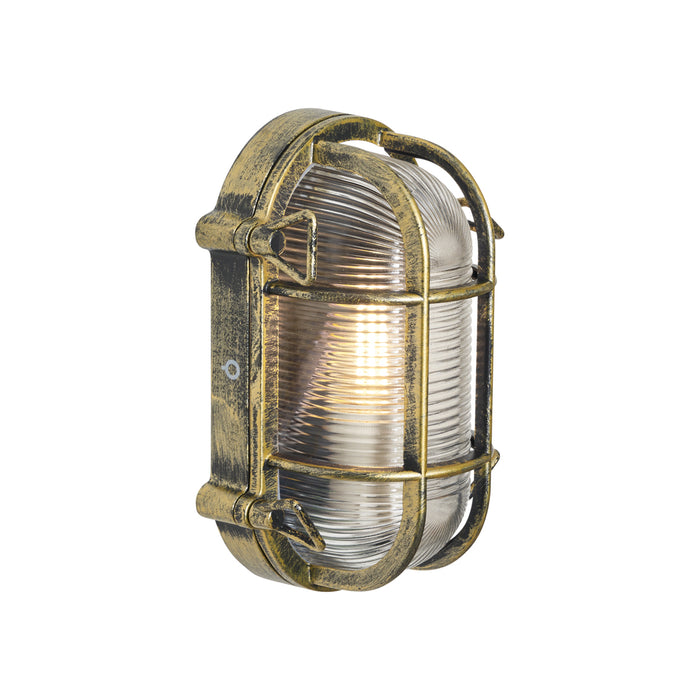 QAZQA Buiten wand- en plafondlamp antiek goud ovaal IP44 - Noutica