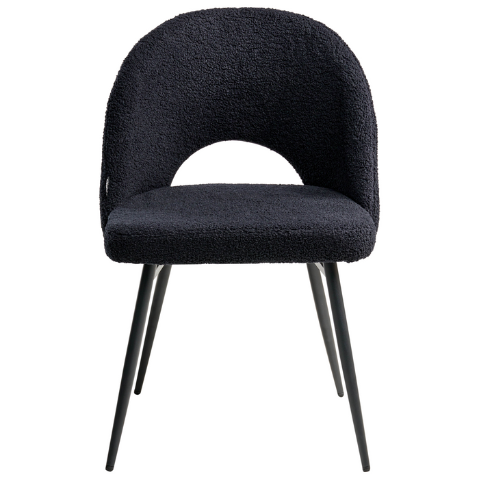 Beliani - ONAGA - Eetkamerstoel set van 2 - Zwart - Bouclé