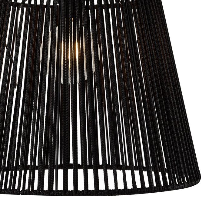 QAZQA Japandi buiten plafondlamp met zwart touw IP54 - Jayla