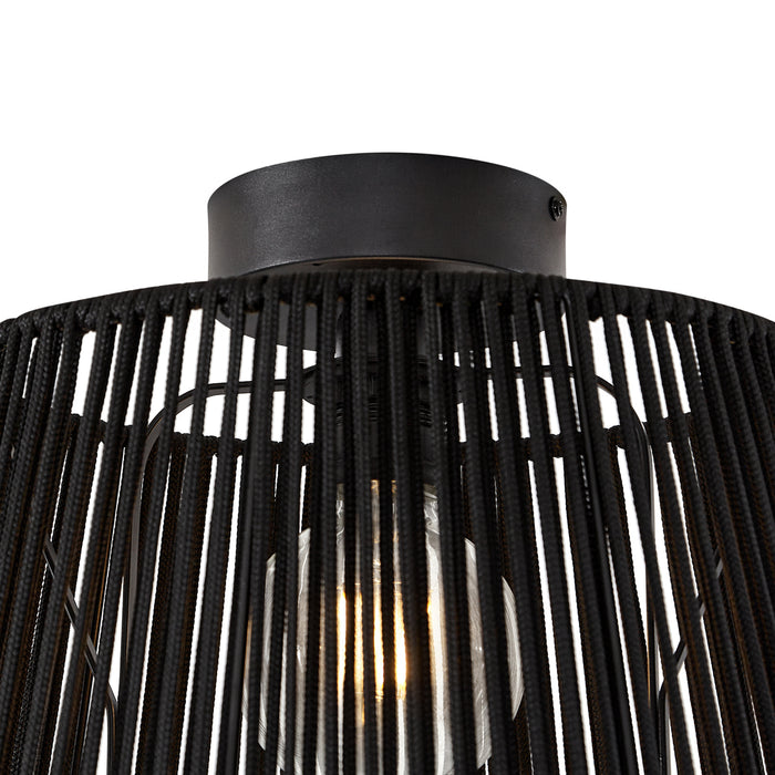 QAZQA Japandi buiten plafondlamp met zwart touw IP54 - Jayla