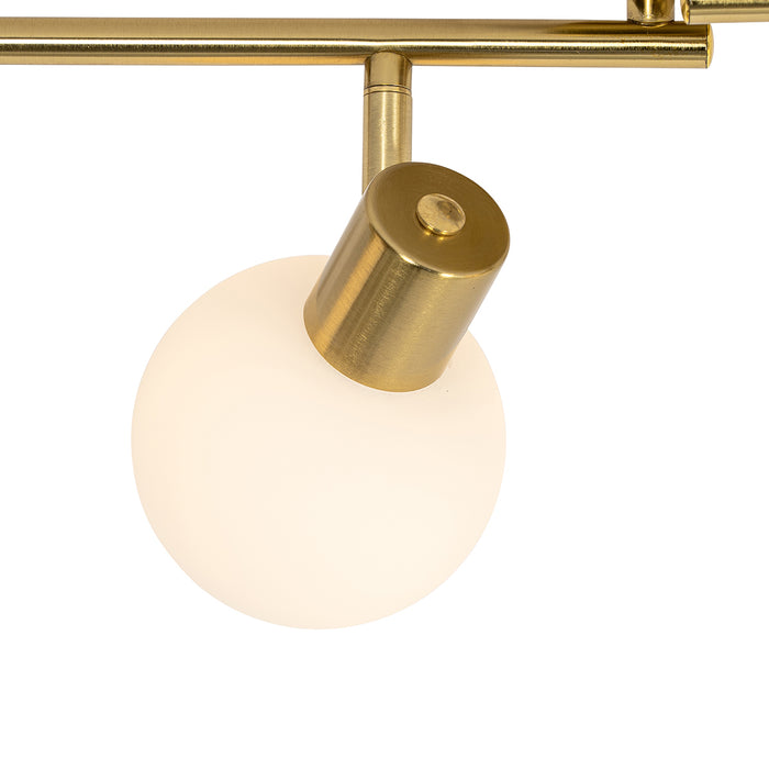 QAZQA Smart plafondspot goud met opaal glas 4-lichts verstelbaar